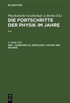 Budde |  Physik der Materie | eBook | Sack Fachmedien