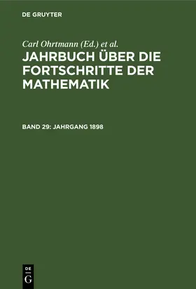 Lampe / Ohrtmann / Henoch | Jahrgang 1898 | Buch | 978-3-11-236251-8 | www.sack.de