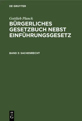 Planck |  Sachenrecht | eBook | Sack Fachmedien