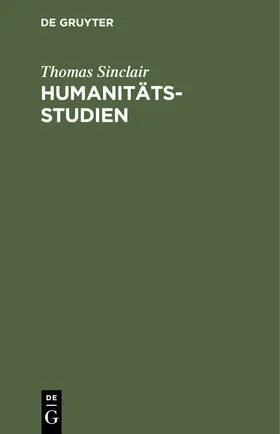 Sinclair |  Humanitätsstudien | Buch |  Sack Fachmedien