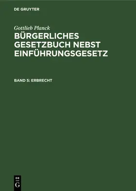 Planck |  Erbrecht | Buch |  Sack Fachmedien