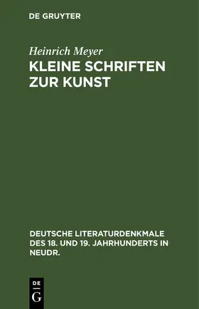Meyer |  Kleine Schriften zur Kunst | eBook | Sack Fachmedien