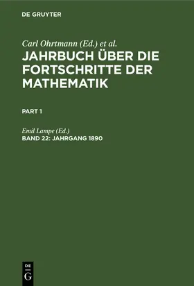 Lampe | Jahrgang 1890 | Buch | 978-3-11-237313-2 | www.sack.de