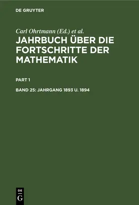 Ohrtmann / Henoch / Lampe |  Jahrgang 1893 u. 1894 | eBook | Sack Fachmedien