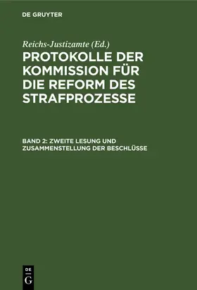 Degruyter |  Zweite Lesung und Zusammenstellung der Beschlüsse | Buch |  Sack Fachmedien