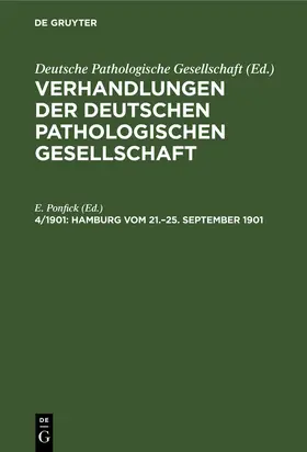 Ponfick |  Hamburg vom 21.-25. September 1901 | Buch |  Sack Fachmedien