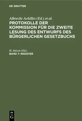 Jatzow |  Register | Buch |  Sack Fachmedien