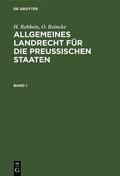 Achilles / Hinschius / Johow |  Allgemeines Landrecht für die Preußischen Staaten. Band 1 | eBook | Sack Fachmedien