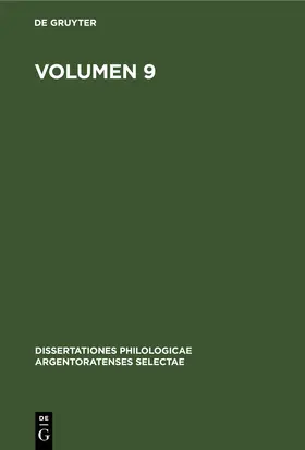  Volumen 9 | Buch |  Sack Fachmedien