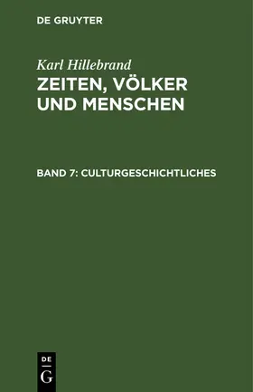 Hillebrand |  Culturgeschichtliches | Buch |  Sack Fachmedien