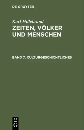 Hillebrand | Culturgeschichtliches | E-Book | www.sack.de