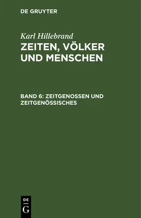 Hillebrand |  Zeitgenossen und Zeitgenössisches | Buch |  Sack Fachmedien