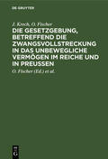 Krech / Fischer / Schaefer |  Die Gesetzgebung, betreffend die Zwangsvollstreckung in das unbewegliche Vermögen im Reiche und in Preußen | eBook | Sack Fachmedien