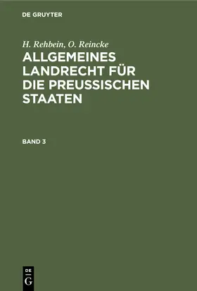 Achilles / Hinschius / Johow |  Allgemeines Landrecht für die Preußischen Staaten. Band 3 | Buch |  Sack Fachmedien