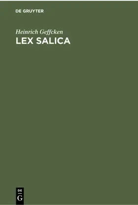 Geffcken | Lex Salica | E-Book | www.sack.de