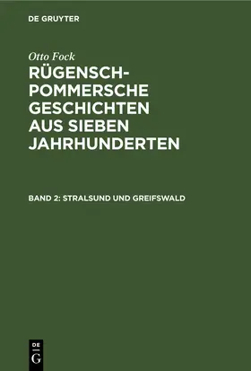 Fock | Stralsund und Greifswald | Buch | 978-3-11-238077-2 | www.sack.de
