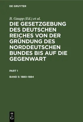 Gaupp / Hellweg / Koch |  1880–1884 | eBook | Sack Fachmedien