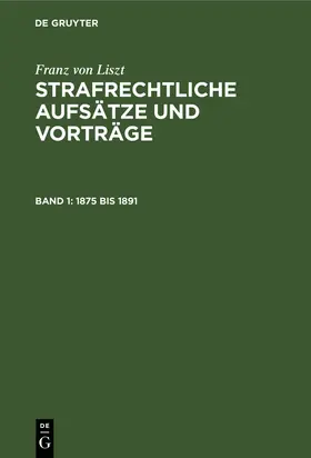 Liszt |  1875 bis 1891 | Buch |  Sack Fachmedien