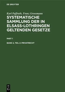 Paffrath / Großmann |  Privatrecht | Buch |  Sack Fachmedien