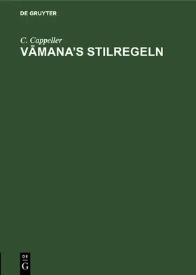 Cappeller | V¿mana's Stilregeln | Buch | 978-3-11-238463-3 | www.sack.de