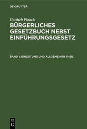 Planck |  Einleitung und Allgemeiner Theil | Buch |  Sack Fachmedien