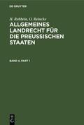 Achilles / Hinschius / Johow |  Allgemeines Landrecht für die Preußischen Staaten. Band 4 | eBook | Sack Fachmedien