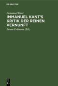 Kant / Erdmann |  Immanuel Kant¿s Kritik der reinen Vernunft | Buch |  Sack Fachmedien