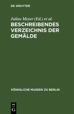 Meyer / Tschudi |  Beschreibendes Verzeichnis der Gemälde | Buch |  Sack Fachmedien