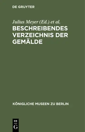 Meyer / Tschudi |  Beschreibendes Verzeichnis der Gemälde | eBook | Sack Fachmedien