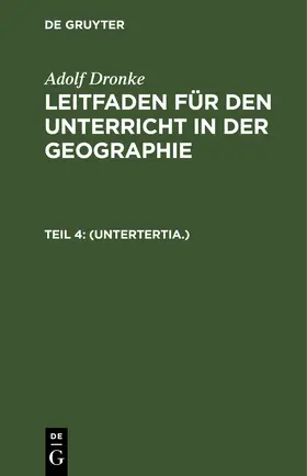 Dronke |  (Untertertia.) | eBook | Sack Fachmedien