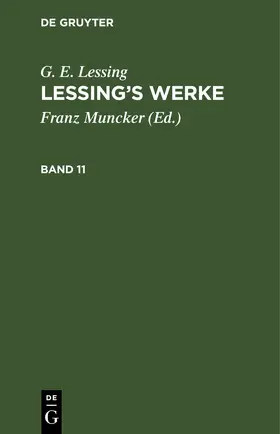 Lessing | G. E. Lessing: Lessing’s Werke. Band 11 | E-Book | www.sack.de