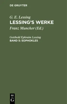 Lessing | Sophokles | Buch | 978-3-11-240547-5 | www.sack.de