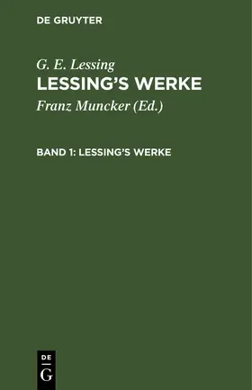 Muncker / Lessing |  Lessings Werke | eBook | Sack Fachmedien