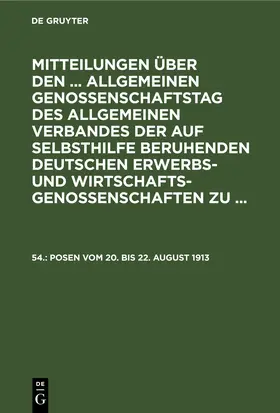  Posen vom 20. bis 22. August 1913 | eBook | Sack Fachmedien