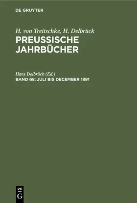 Delbrüch | Juli bis December 1891 | Buch | 978-3-11-240725-7 | www.sack.de