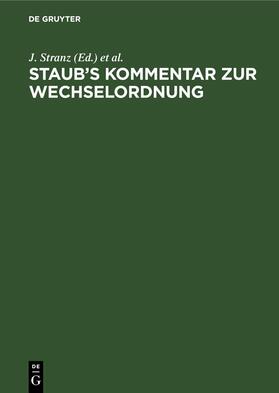 Stranz | Staub’s Kommentar zur Wechselordnung | E-Book | sack.de