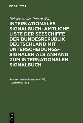 Reichverkehrsministerium |  1. Januar 1936 | eBook | Sack Fachmedien