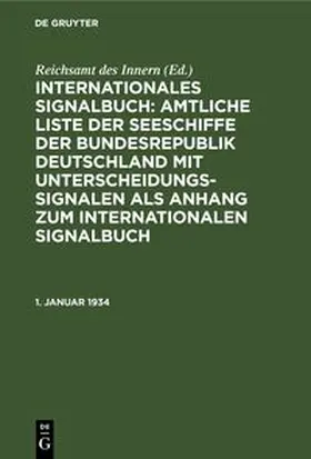 Reichverkehrsministerium |  1. Januar 1934 | Buch |  Sack Fachmedien