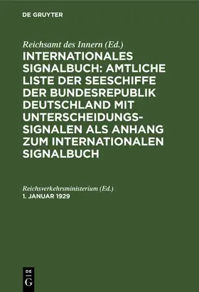 Reichsverkehrsministerium / Reicehsverkehrsministerium |  1. Januar 1929 | Buch |  Sack Fachmedien