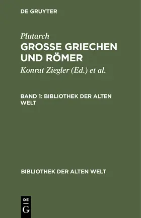  Plutarch: Grosse Griechen und Römer. Band 1 | Buch |  Sack Fachmedien