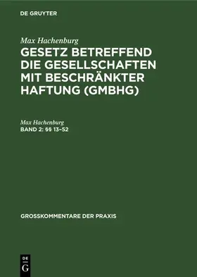 Barz / Hachenburg / Behrens | §§ 13–52 | E-Book | sack.de