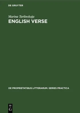 Tarlinskaja |  English Verse | Buch |  Sack Fachmedien