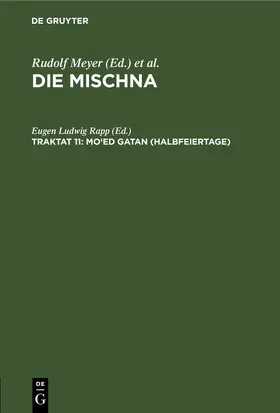 Rapp |  Mo'ed gatan (Halbfeiertage) | Buch |  Sack Fachmedien