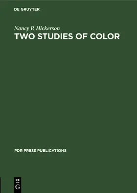Hickerson |  Two Studies of Color | Buch |  Sack Fachmedien
