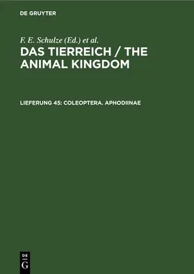 Schmidt |  Coleoptera. Aphodiinae | Buch |  Sack Fachmedien