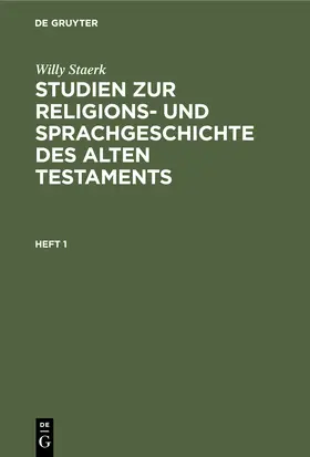 Staerk | Heft 1 | Buch | 978-3-11-242371-4 | www.sack.de