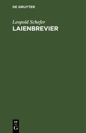 Schefer |  Laienbrevier | eBook | Sack Fachmedien