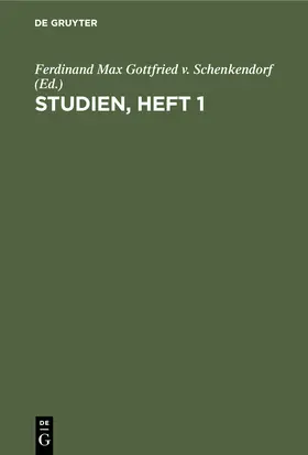Schenkendorf | Studien, Heft 1 | Buch | 978-3-11-242609-8 | www.sack.de