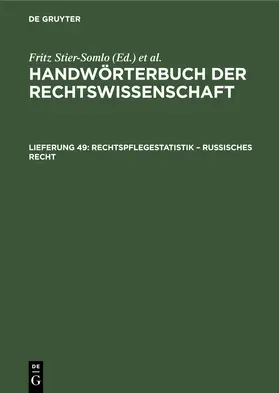 Elster / Stier-Somlo |  Rechtspflegestatistik - Russisches Recht | Buch |  Sack Fachmedien