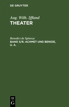 Iffland | Achmet und Benide, u. a. | Buch | 978-3-11-242727-9 | www.sack.de